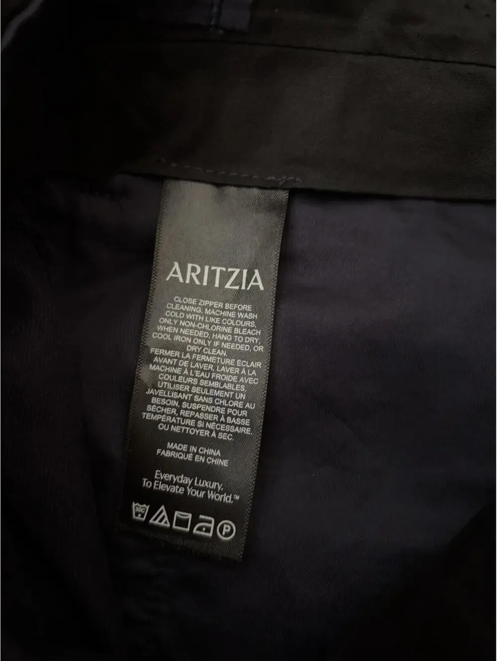 Aritzia Babaton Linen Blend Navy Blue Wide Leg Dress Pants Women’s Size 0